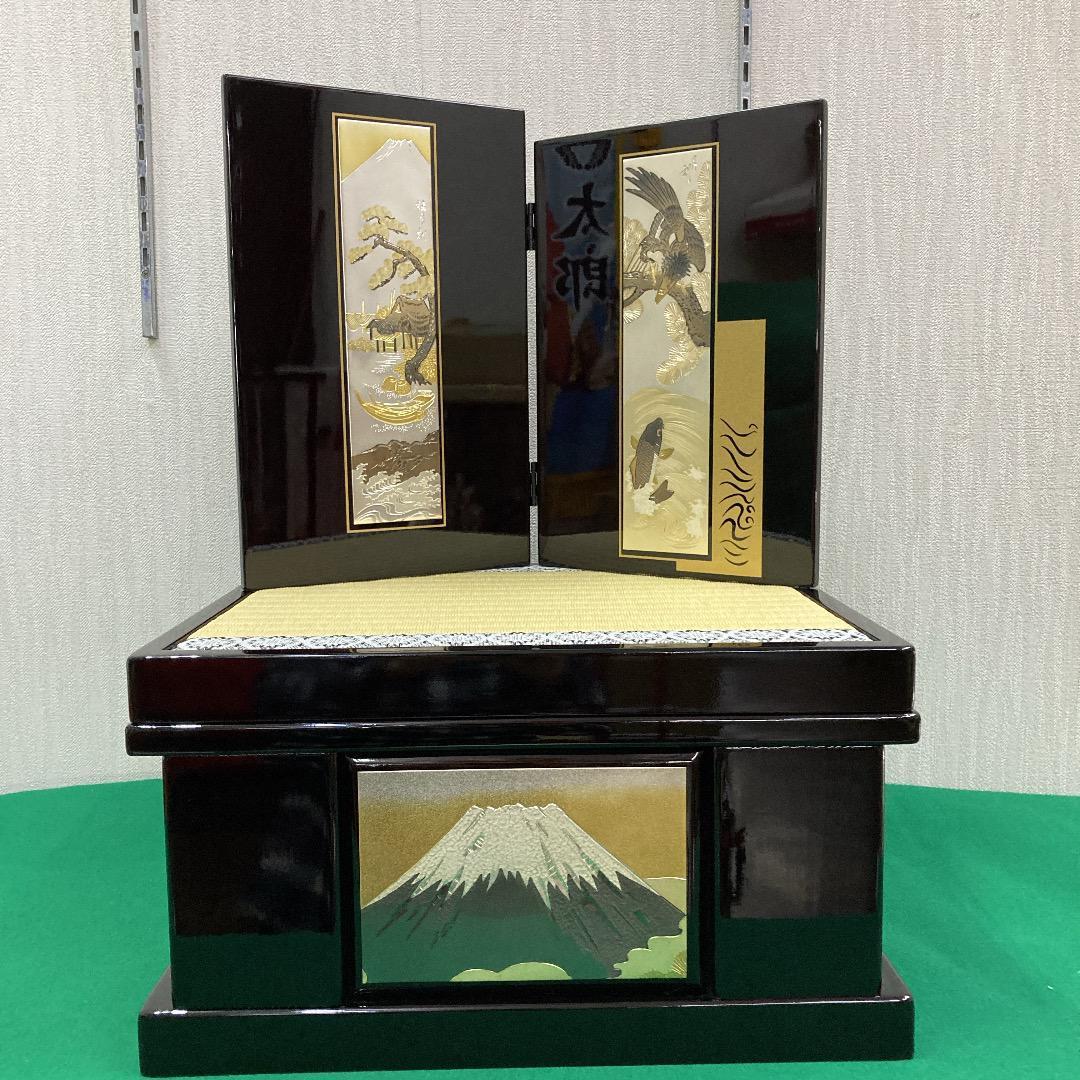 F11 訳あり特価！兜飾り台屏風　収納台　五月人形兜飾り　鎧兜台　端午の節句