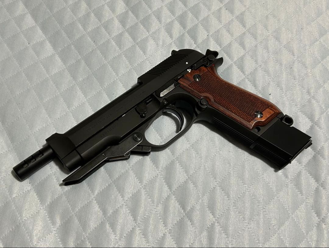 KSC M93RII 用　パンドラアームズ製　木製グリップ　チェッカー　ブラウン