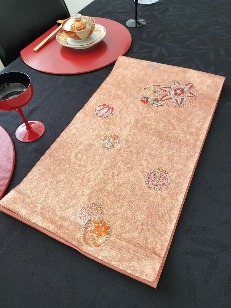 チーちゃん　A481★高級‼️お祝い‼️袋帯テーブルランナー2m20cm