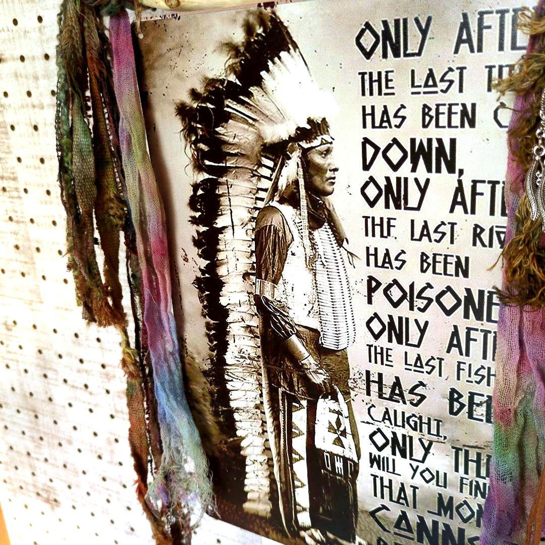 ［SALE］ネイティブアメリカン➳ブリキ看板タペストリー✨️