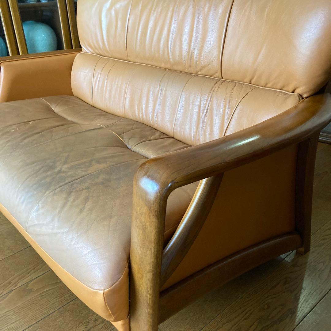 Noriko　チターノブランド(本革張り2人掛けソファ)