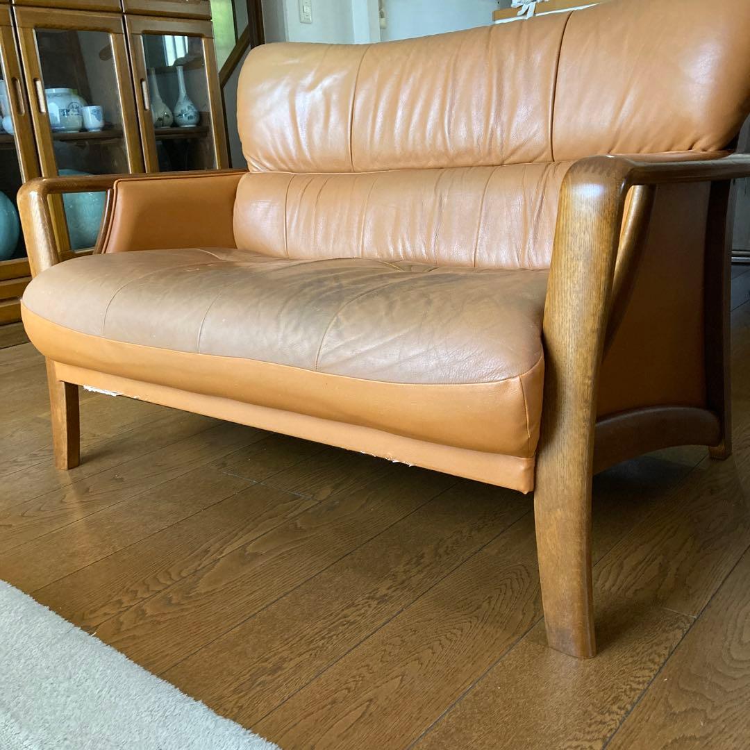 Noriko　チターノブランド(本革張り2人掛けソファ)