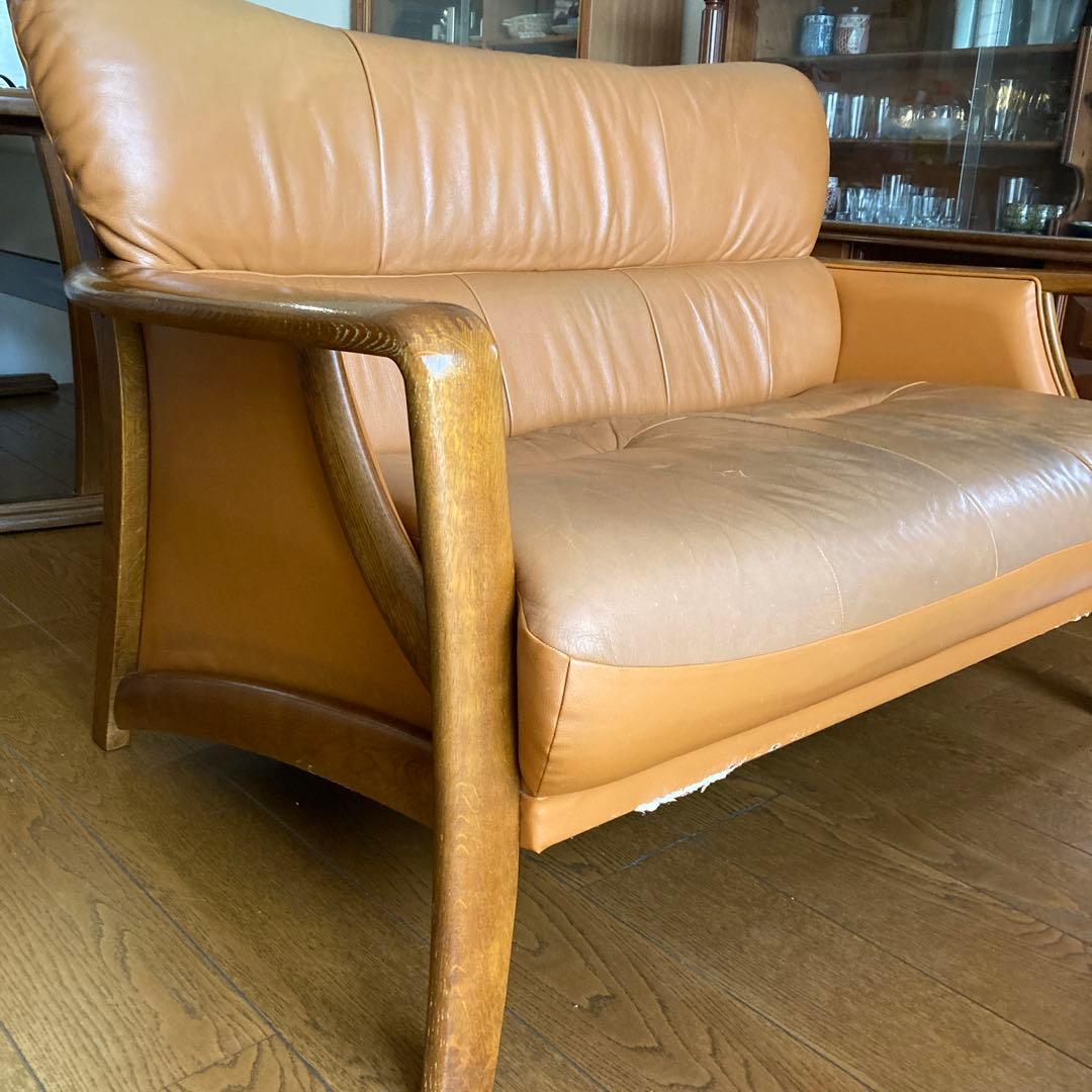 Noriko　チターノブランド(本革張り2人掛けソファ)