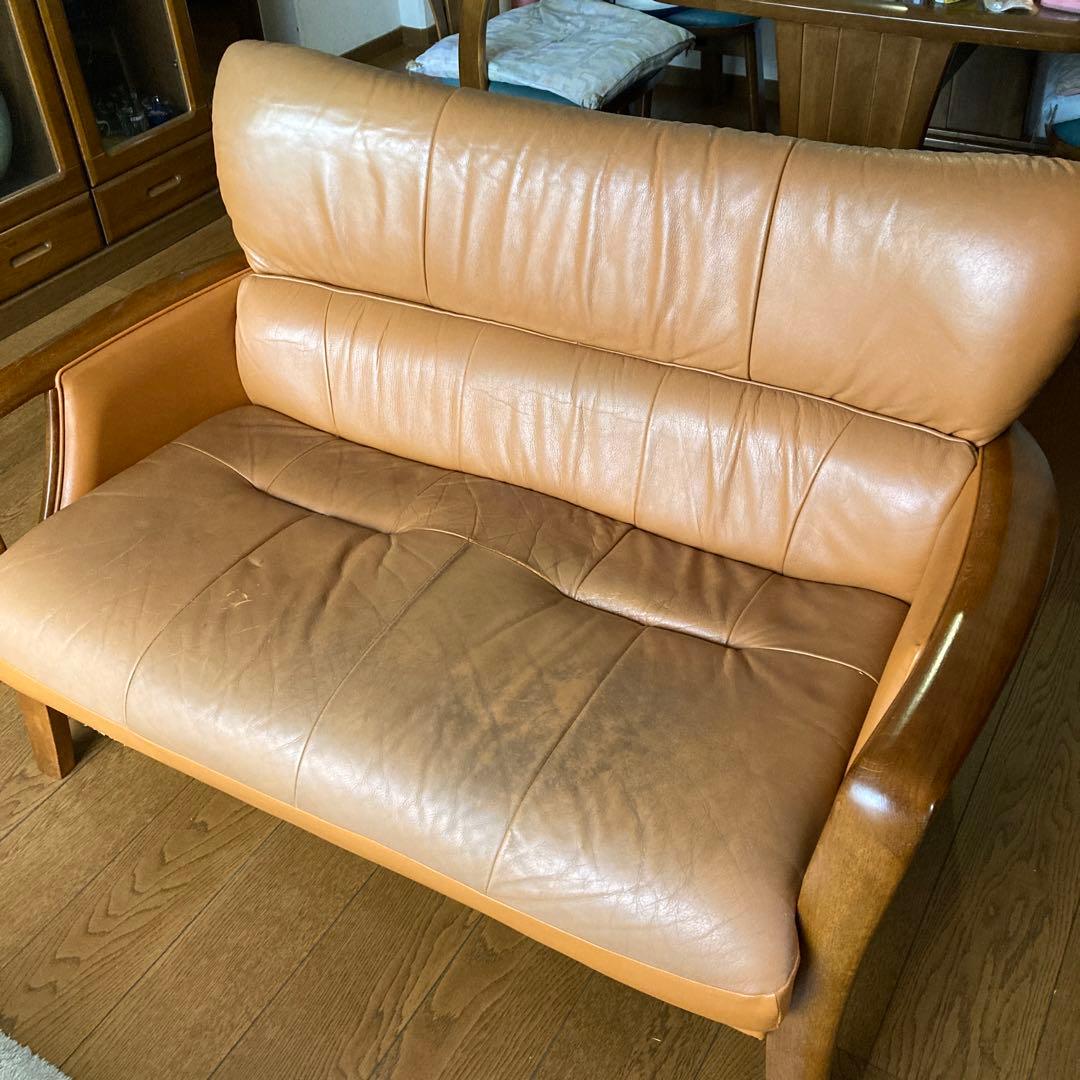 Noriko　チターノブランド(本革張り2人掛けソファ)