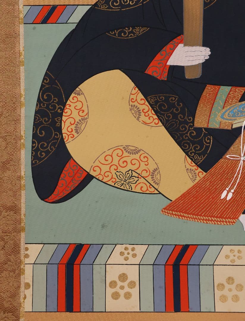 【真作】日本画 片山白樹 菅公 天神様 菅原道真公御像 絹本 掛け軸 CM287