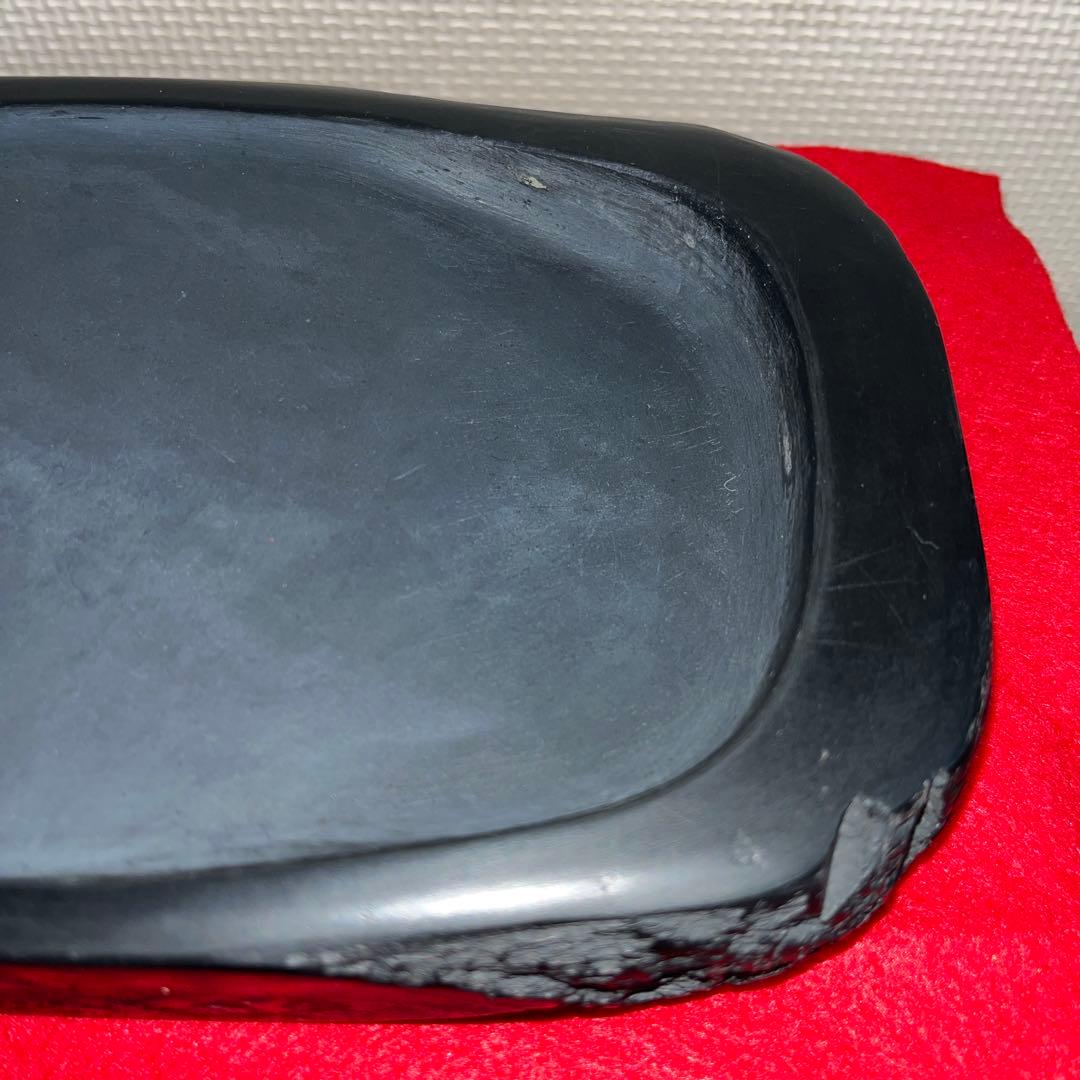 ⭕️雨端硯　自然硯　文明堂　四六寸大　雨端石紋綺麗　使い易さ大　サイン有り