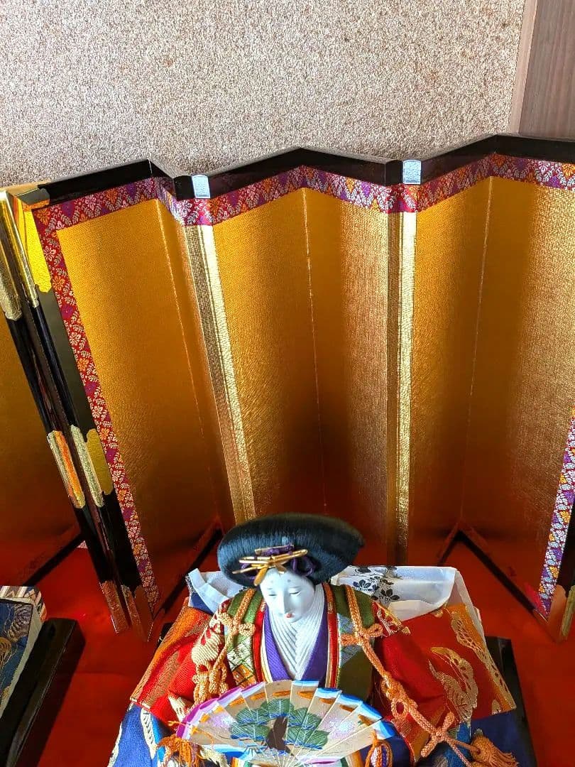 レトロ昭和　雛人形セット　屏風、毛氈付き