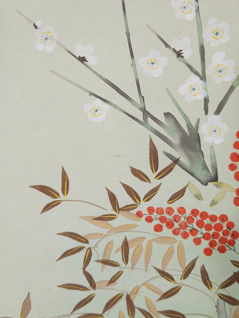 花野作　四季花　牡丹　掛け軸