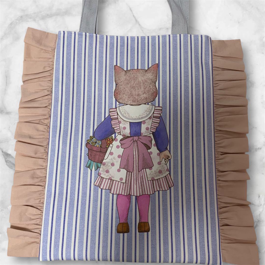 ジョリーフルール　ハンドメイド　トートバック　フリルトート　サブバック　コラコラ