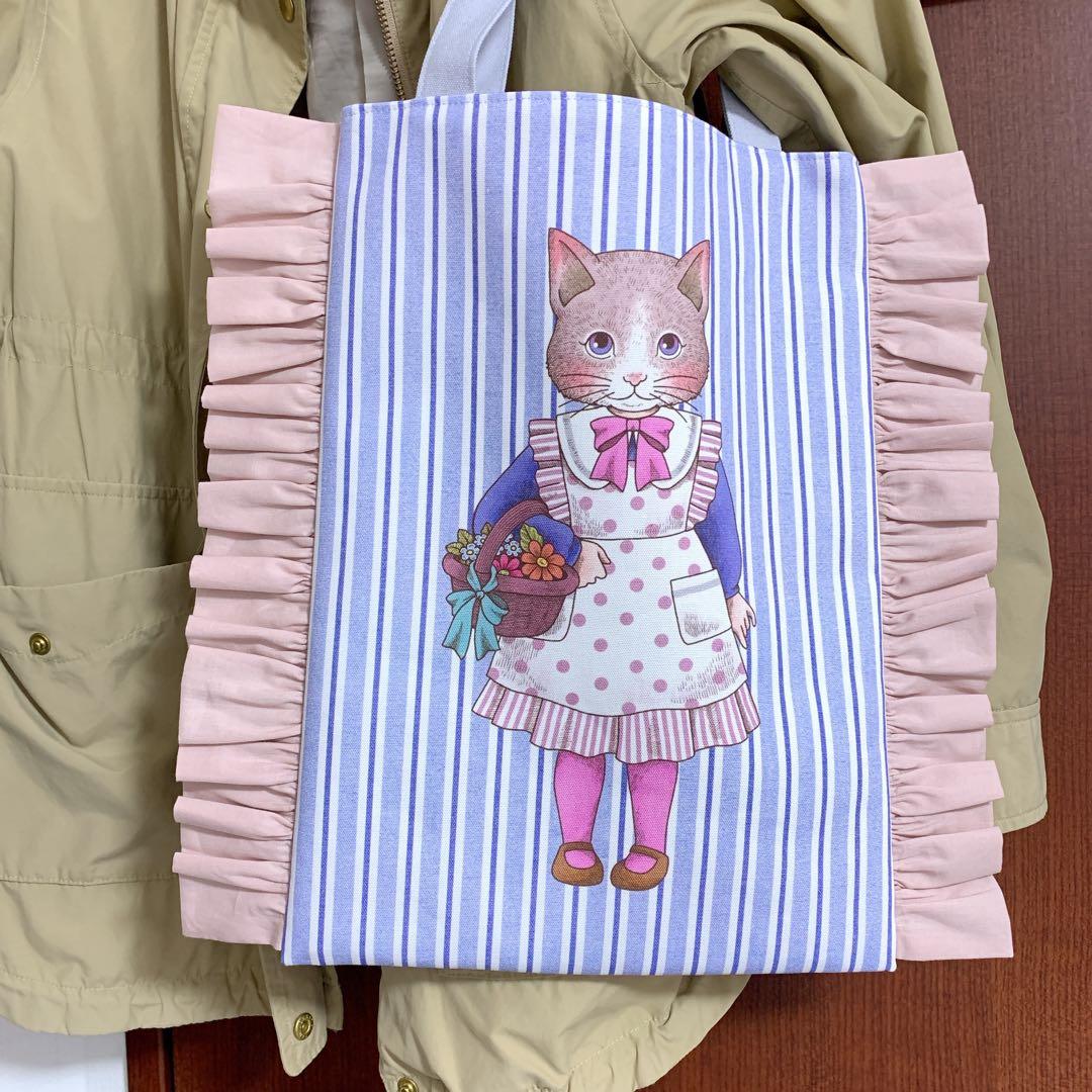 ジョリーフルール　ハンドメイド　トートバック　フリルトート　サブバック　コラコラ