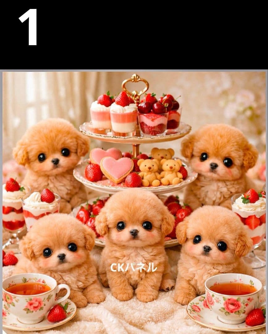 オーダーページ　ハンカチ355 スィーツわんこ柄　ハンドメイド2/23