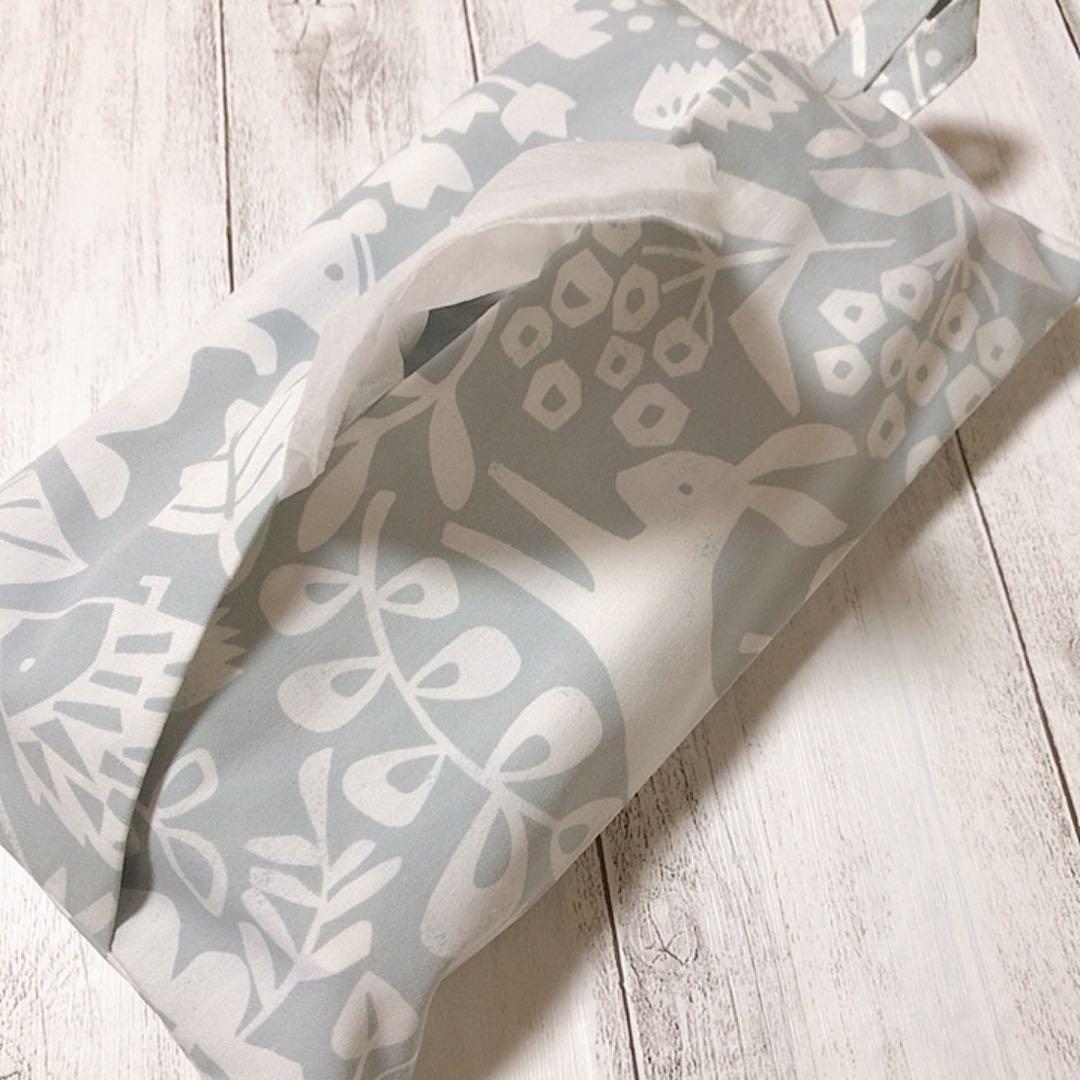 ハンドメイド✁︎✁︎ ボックスティッシュカバー  ペールカラーの動物／ブルーグレー