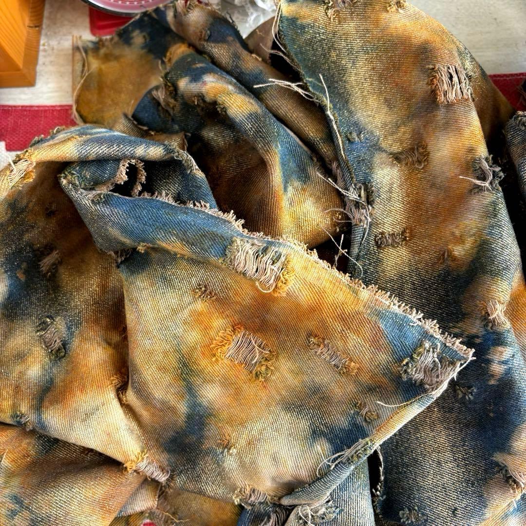 アンティークデニムさゆり染め　ゴールド