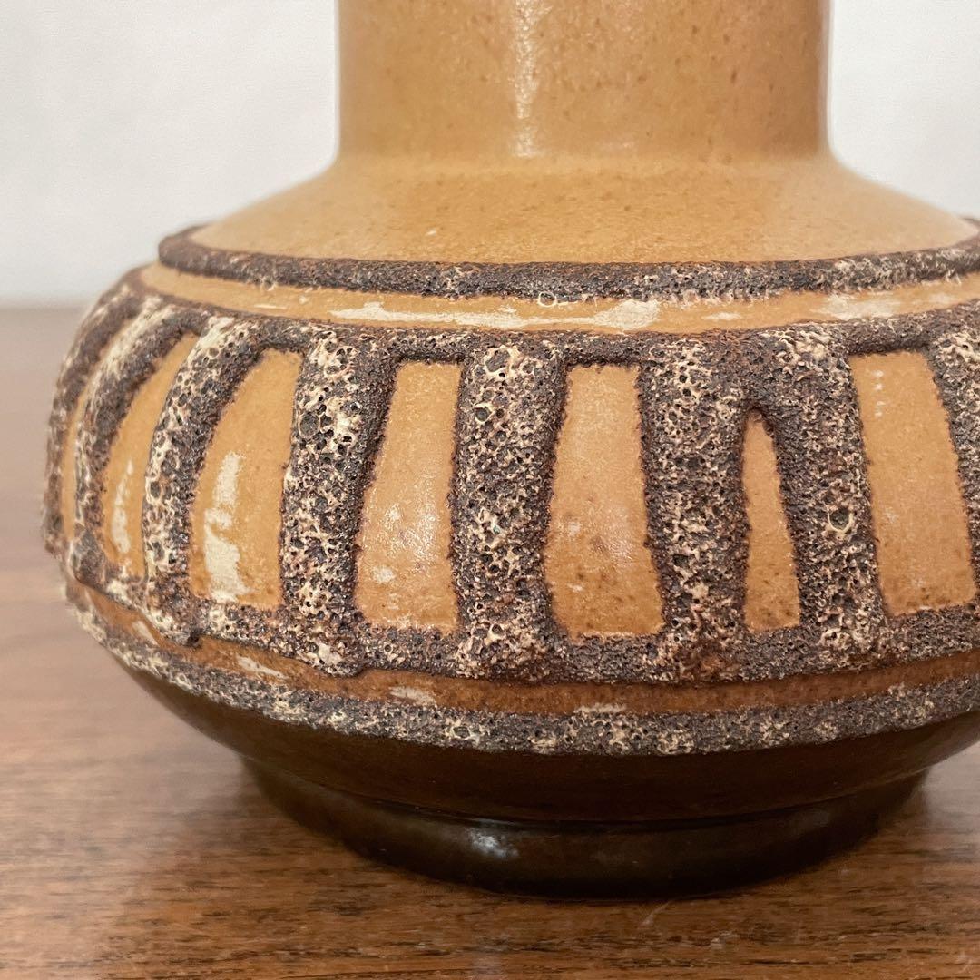 【東ドイツ Strehlaの花瓶】ミッドセンチュリー Fat lava 300