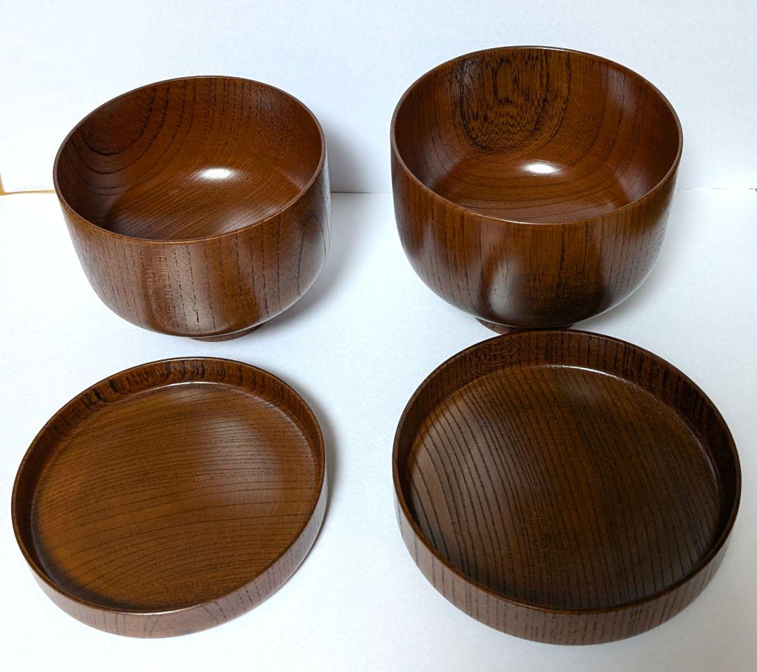 木製 蓋付き・おひつ椀・汁椀（ 2個セット）