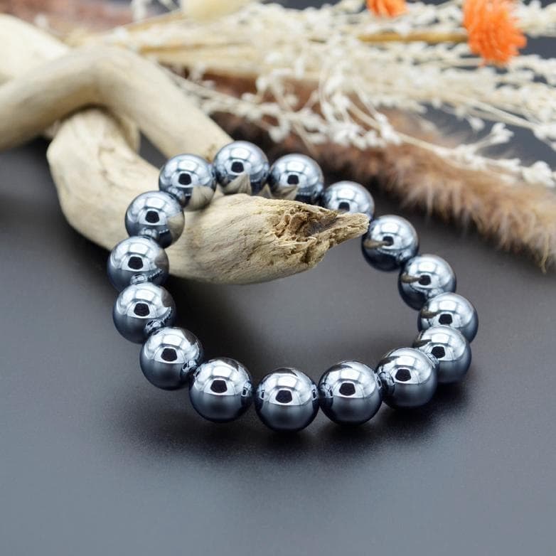 【高純度】 テラヘルツ 12mm シンプル ブレスレット 天然石 美容 健康