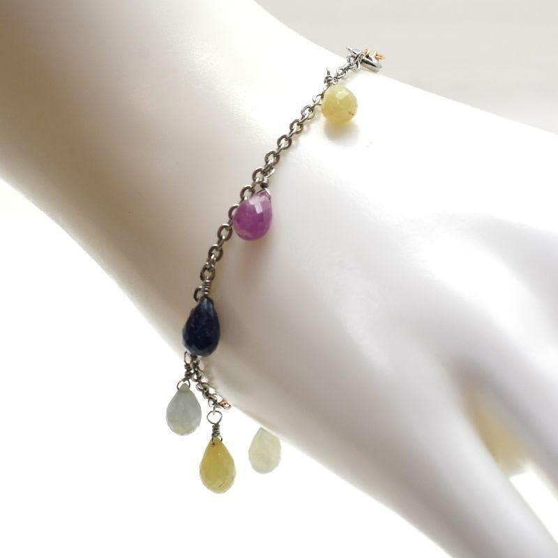 サファイア ドロップ マルチカラー ブレスレット 【M_10】 MAHALO