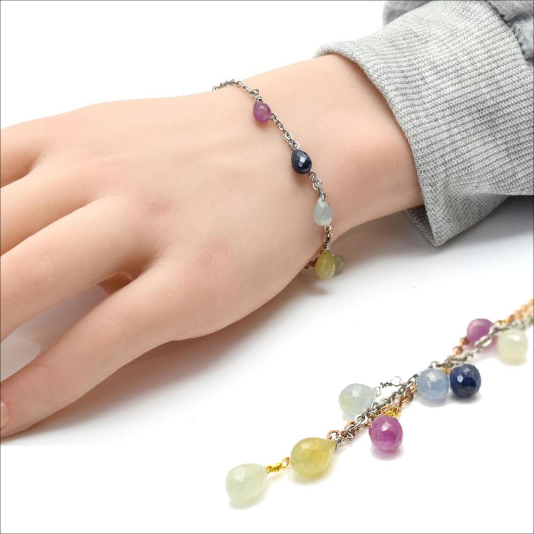 サファイア ドロップ マルチカラー ブレスレット 【M_10】 MAHALO