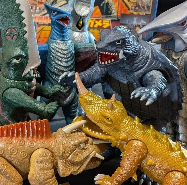 強いぞ！ガメラ復活大結集ＢＯＸ（バンダイ）開封済 箱付 タグ有 ７体セット