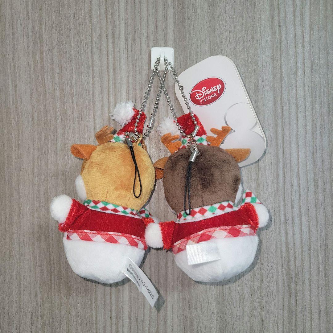 チップとデール　雪だるま　マスコット　ぬいぐるみ　ディズニーストア　タグ付き