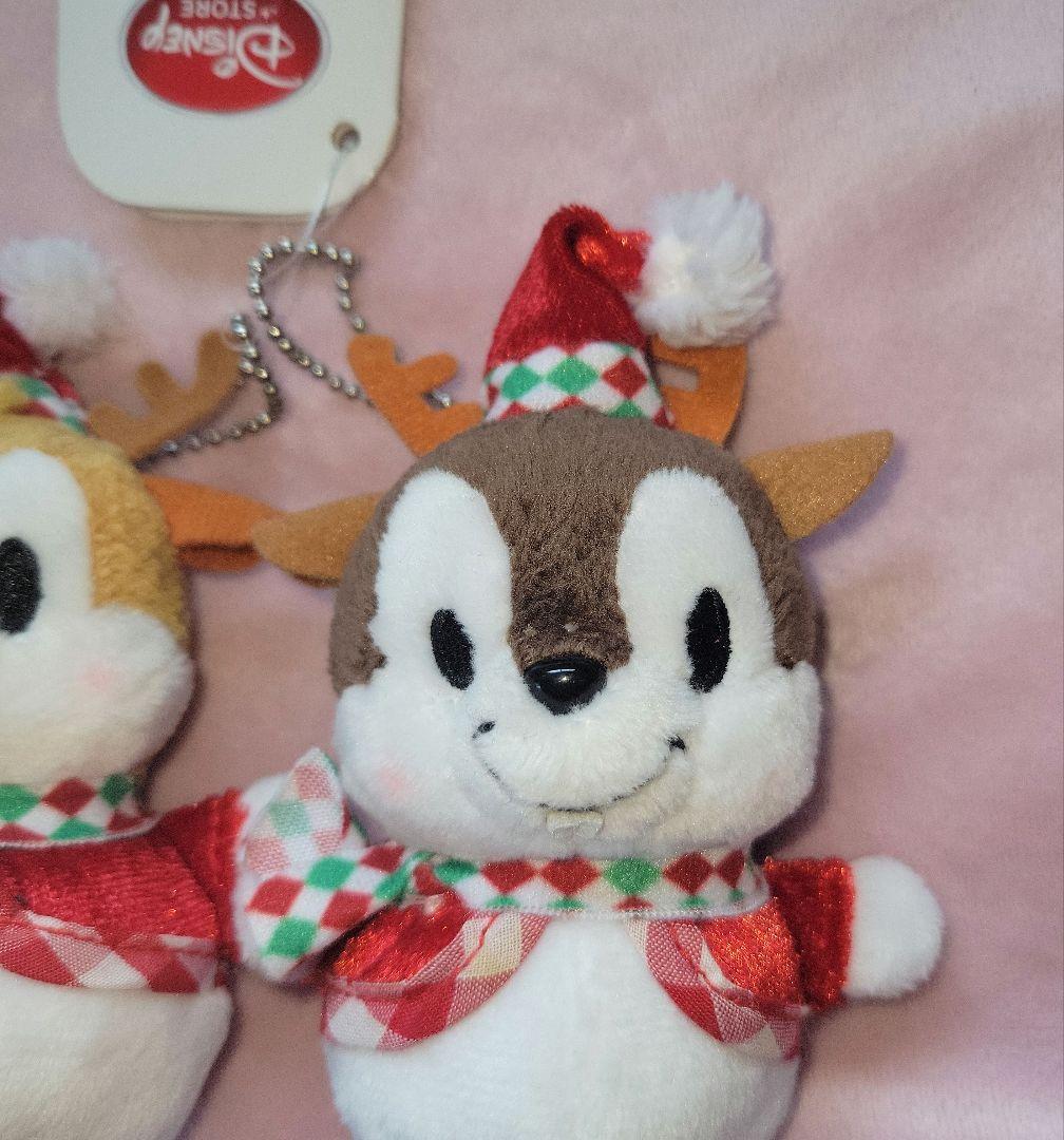 チップとデール　雪だるま　マスコット　ぬいぐるみ　ディズニーストア　タグ付き