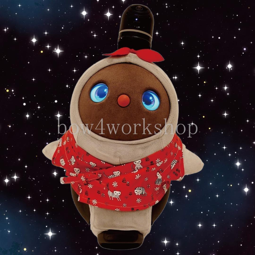 ラボット LOVOT ラボットの服ハンドメイド 猫柄甚平（レッド）