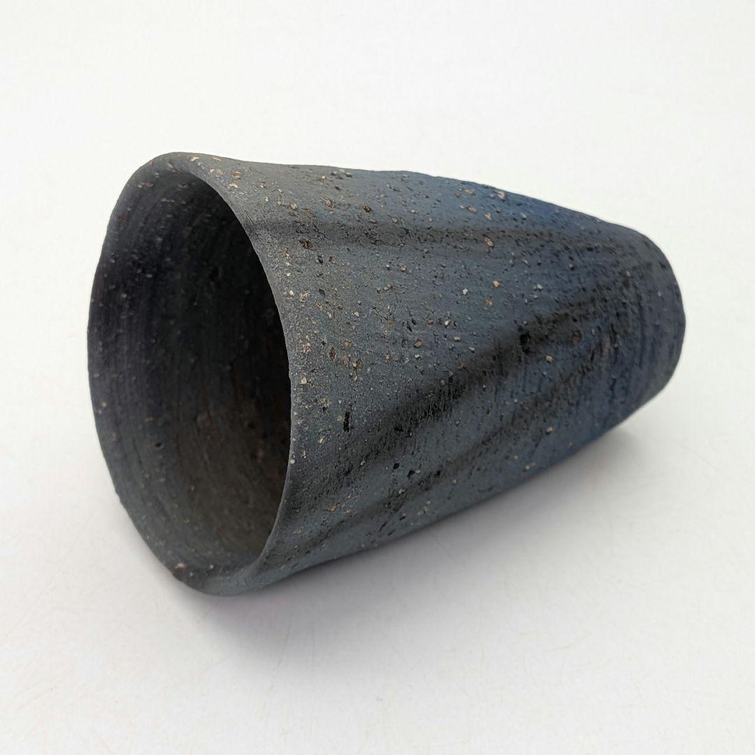 鈴木篤夫 備前焼 青備前フリーカップB 黒襷 コップ ビアマグ 酒器 麦酒呑