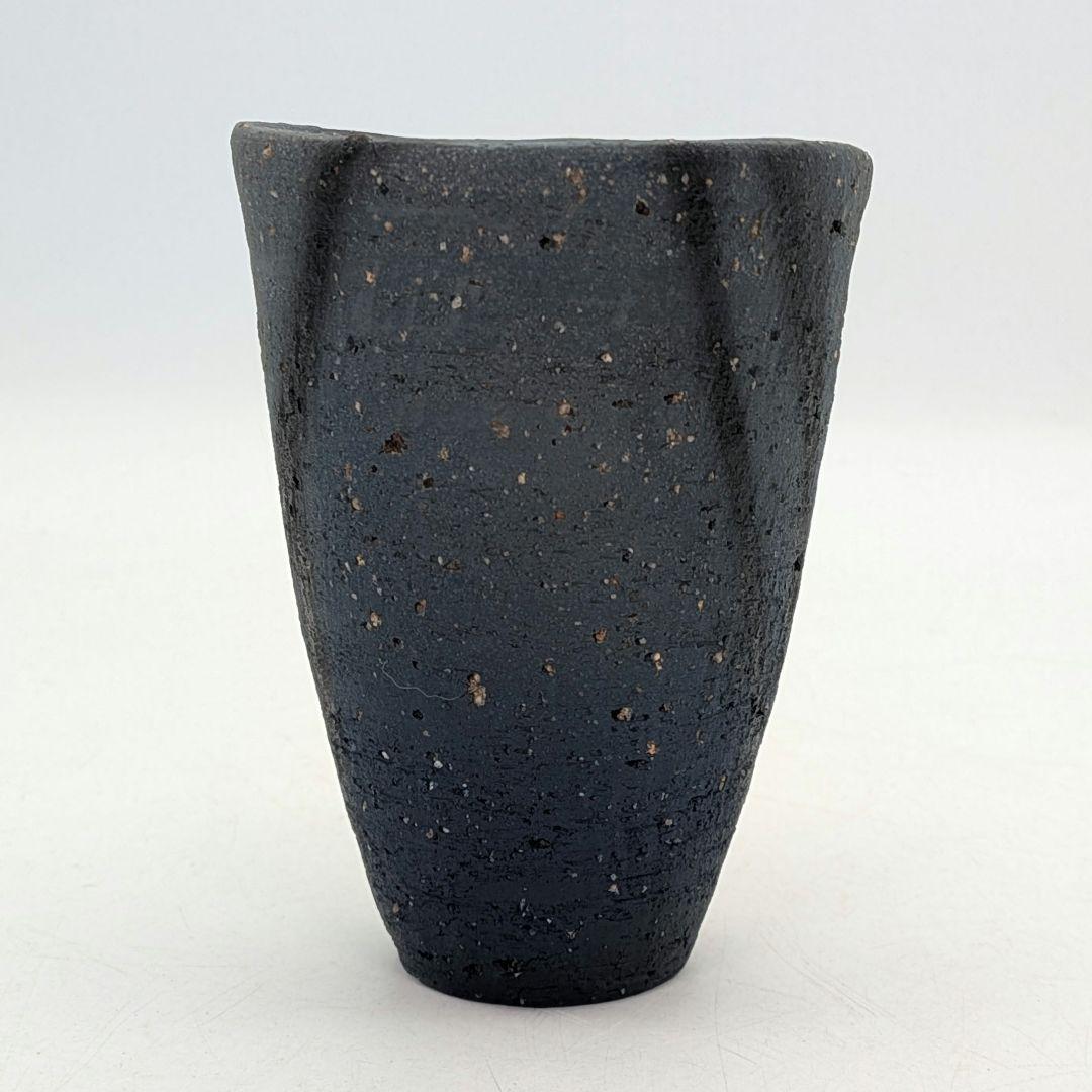 鈴木篤夫 備前焼 青備前フリーカップB 黒襷 コップ ビアマグ 酒器 麦酒呑
