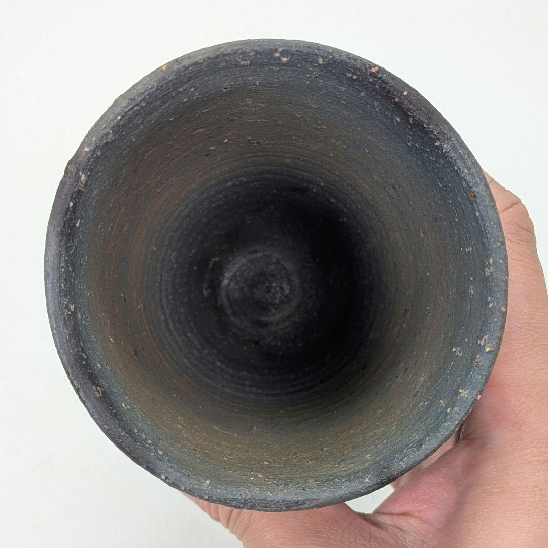 鈴木篤夫 備前焼 青備前フリーカップB 黒襷 コップ ビアマグ 酒器 麦酒呑
