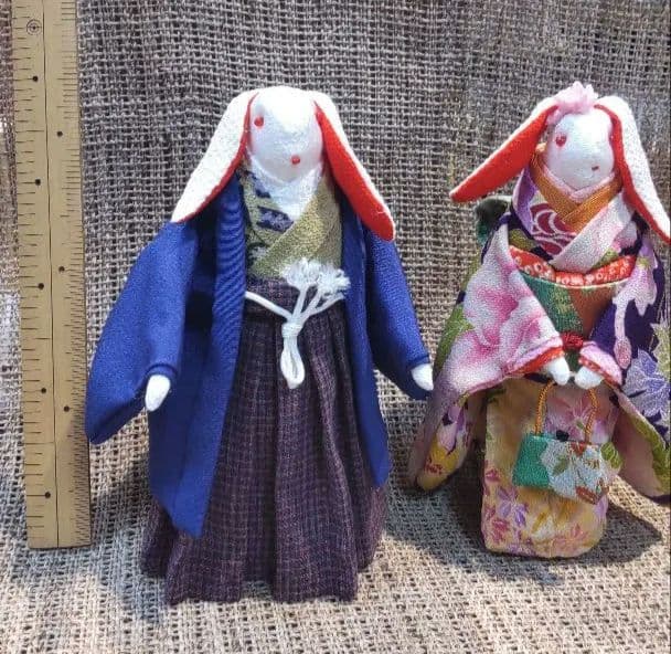 古布　リメイク　ハンドメイド　干支　うさぎ　卯　ペア