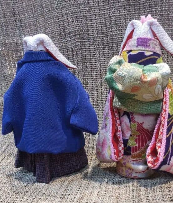 古布　リメイク　ハンドメイド　干支　うさぎ　卯　ペア