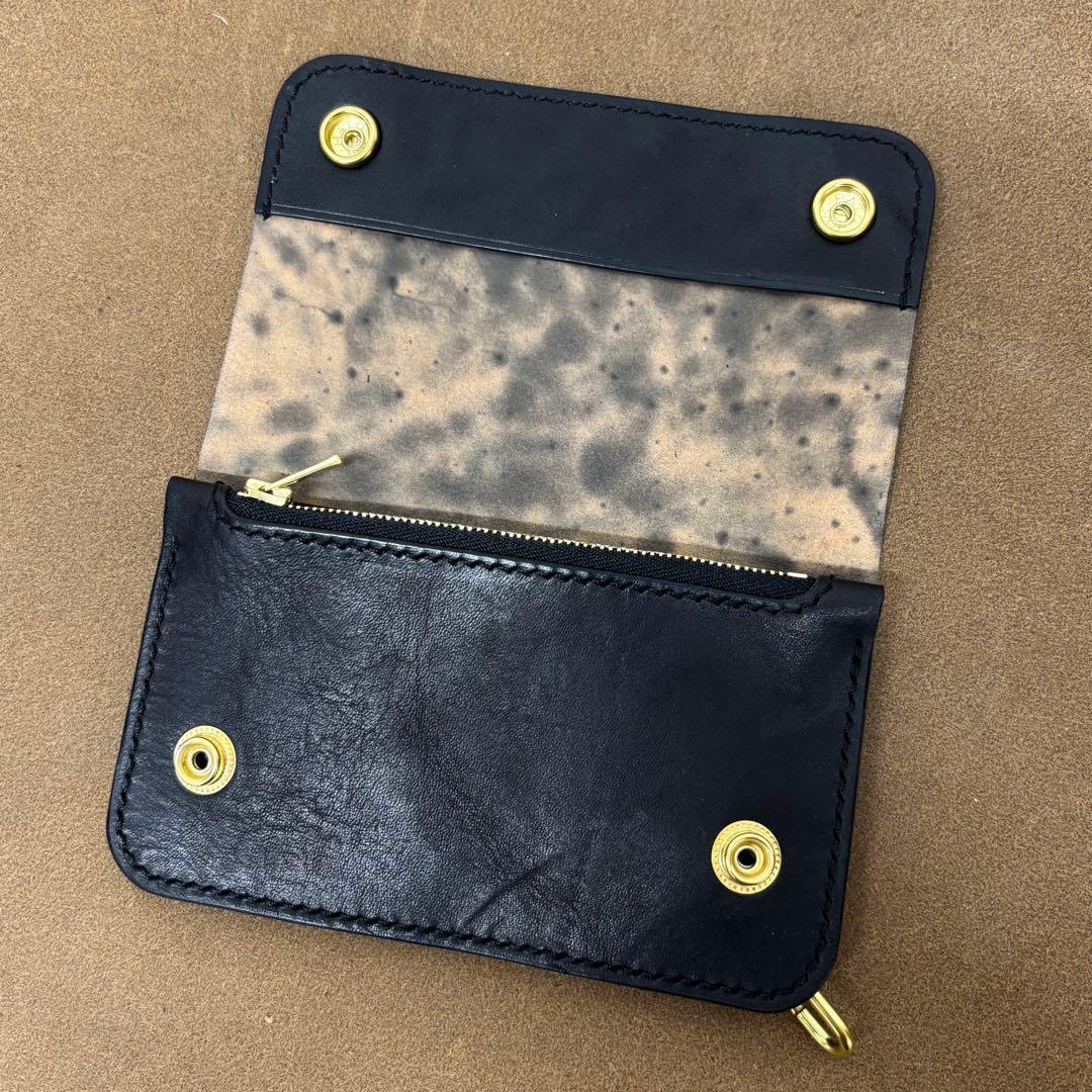 ホースバット　トラッカーウォレット　ミドル　焦茶　2層　guidi