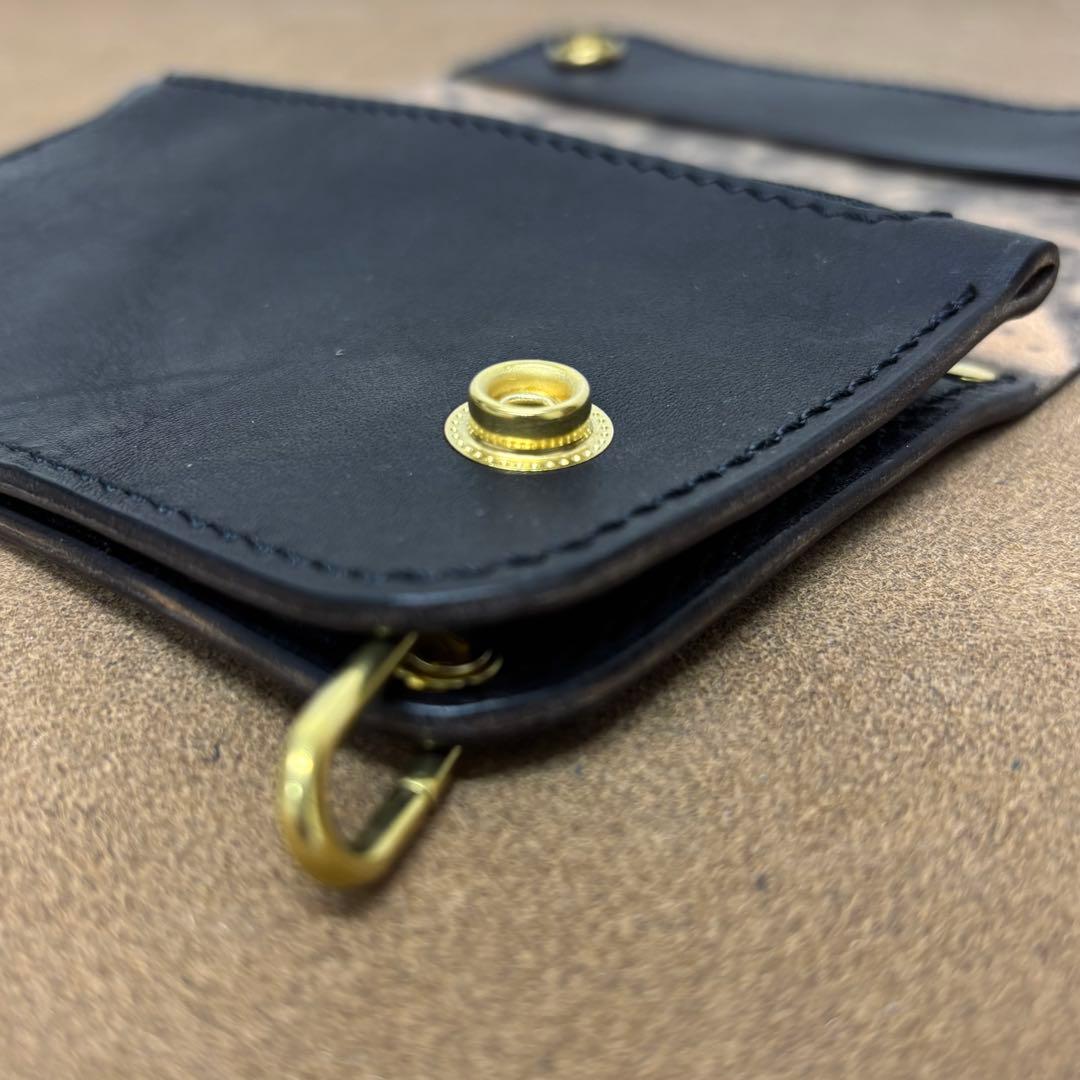 ホースバット　トラッカーウォレット　ミドル　焦茶　2層　guidi