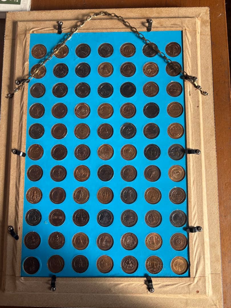 77枚 旧貨幣 額装コレクション