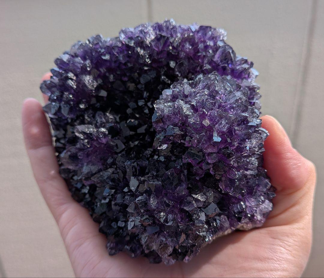 フラワーアメジスト☆アメジスト☆ウルグアイ産☆クラスター☆高品質☆台座つき☆