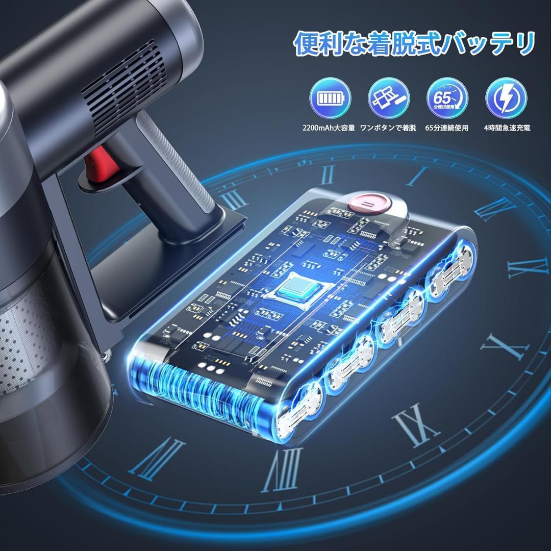 掃除機❣️コードレス 70Kpa超強力吸引 業界軽量設計 グリーンライト 自立式