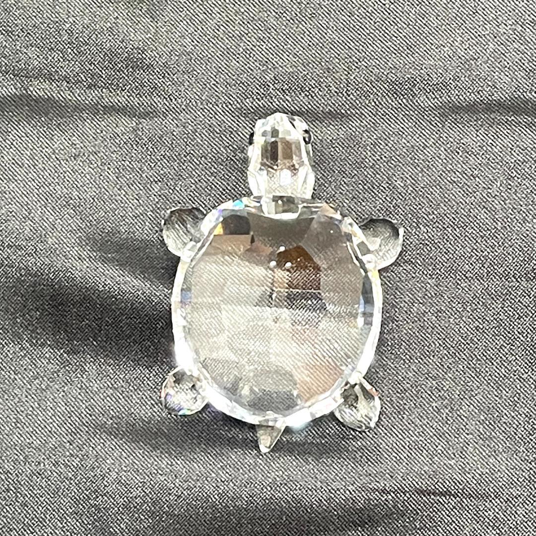 Y602-219　SWAROVSKI クリスタル カメ ヒヨコ 置物 2個