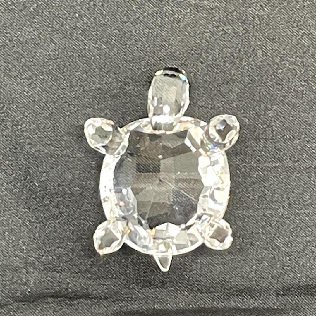 Y602-219　SWAROVSKI クリスタル カメ ヒヨコ 置物 2個