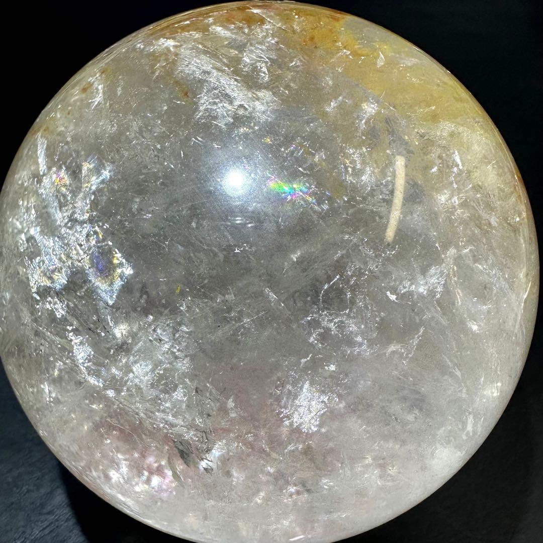 ヒマラヤ水晶 丸玉 虹入り 天然石 パワーストーン☆パワー浄化 A943