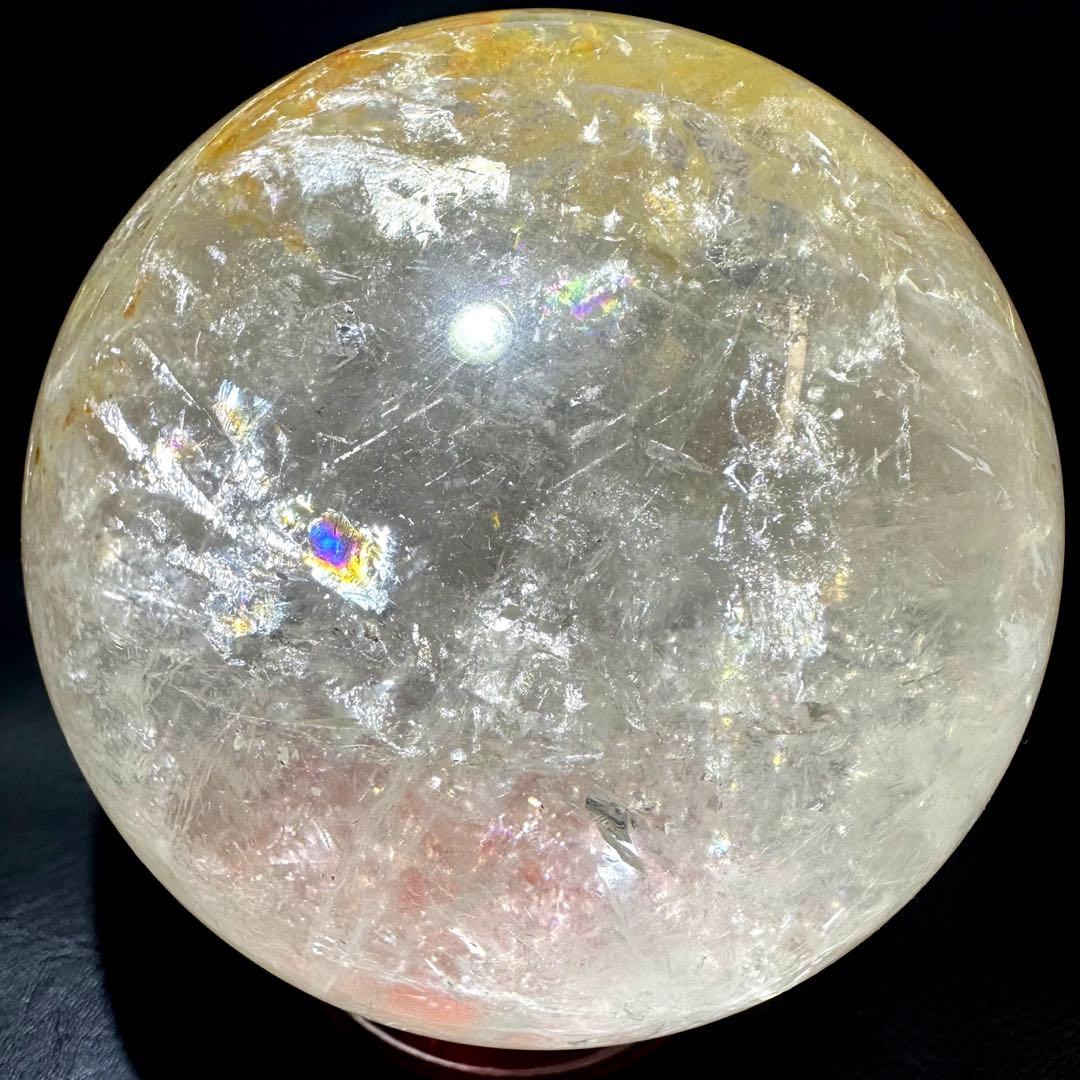 ヒマラヤ水晶 丸玉 虹入り 天然石 パワーストーン☆パワー浄化 A943