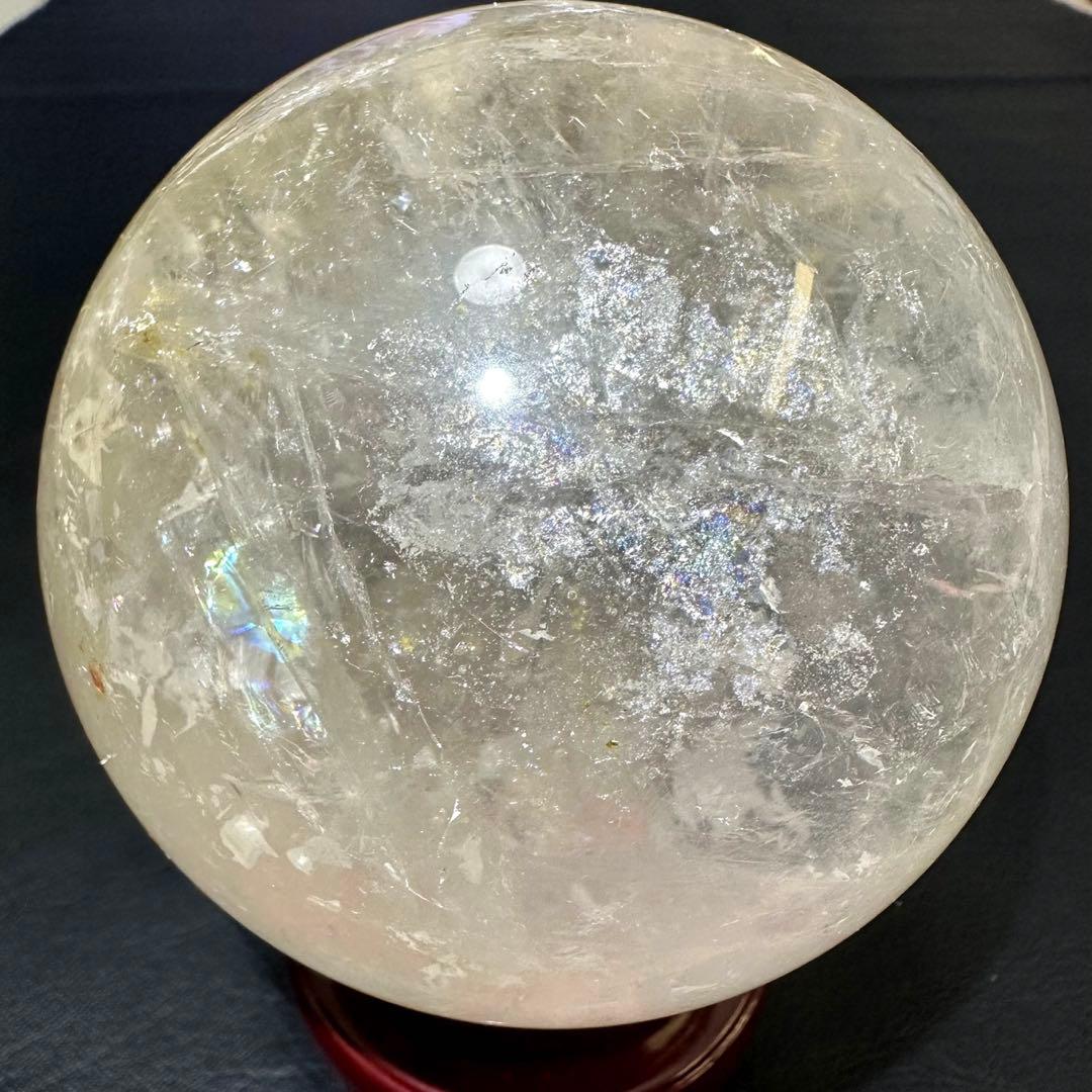 ヒマラヤ水晶 丸玉 虹入り 天然石 パワーストーン☆パワー浄化 A943