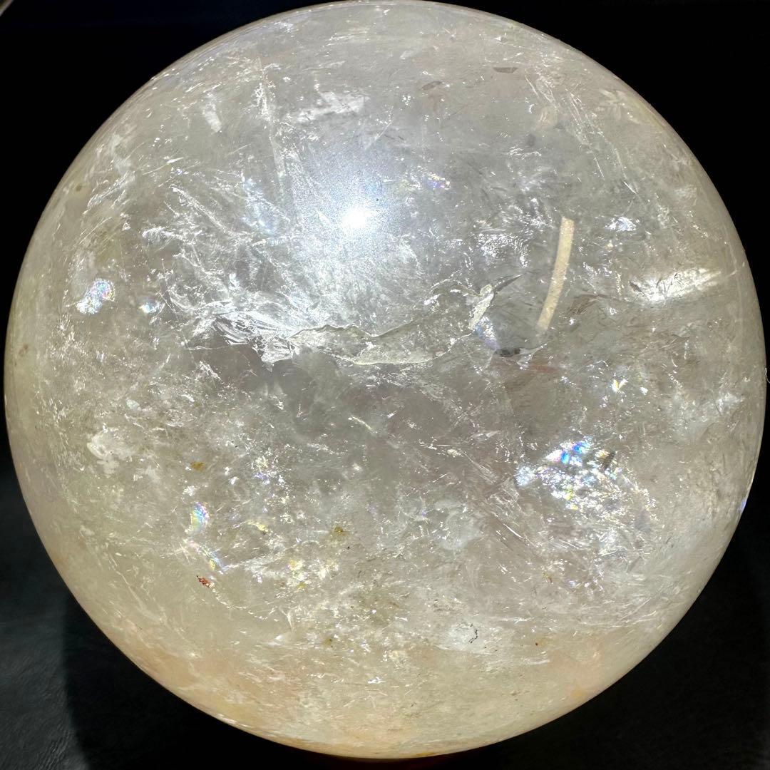 ヒマラヤ水晶 丸玉 虹入り 天然石 パワーストーン☆パワー浄化 A943