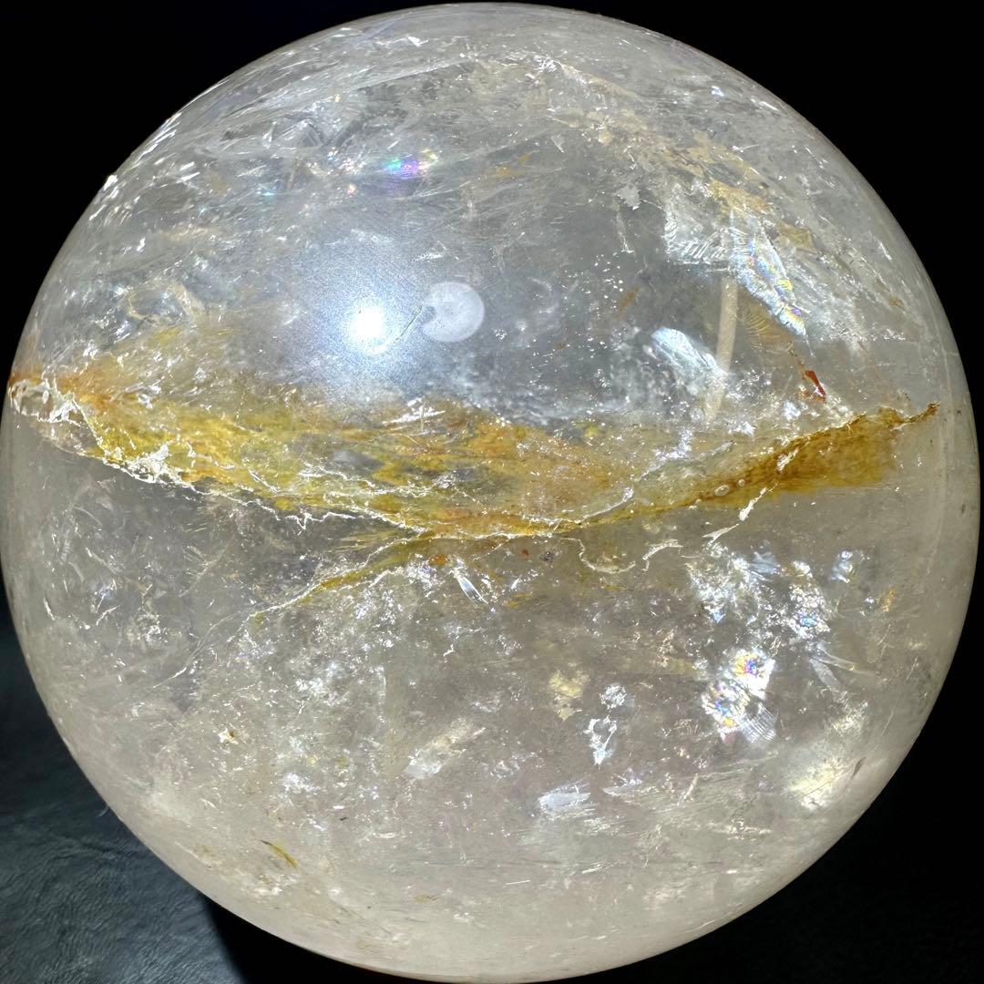 ヒマラヤ水晶 丸玉 虹入り 天然石 パワーストーン☆パワー浄化 A943