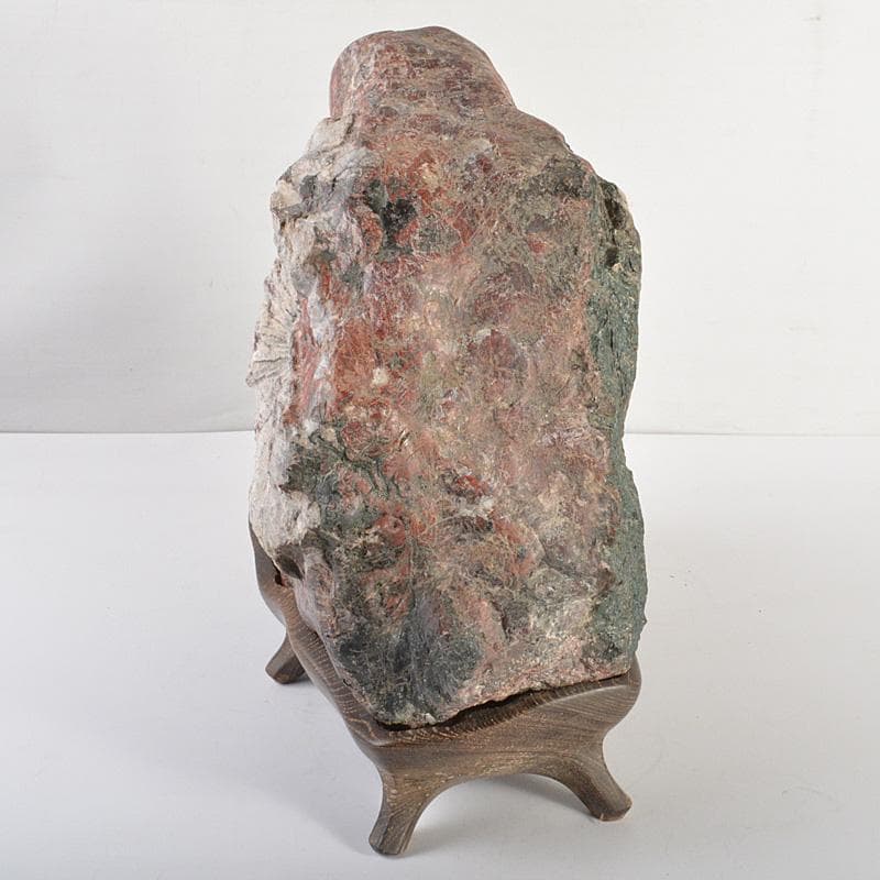 天然石　鑑賞石　菊花石　置物　重さ約24.8kg　唐木台付　F　R6820F