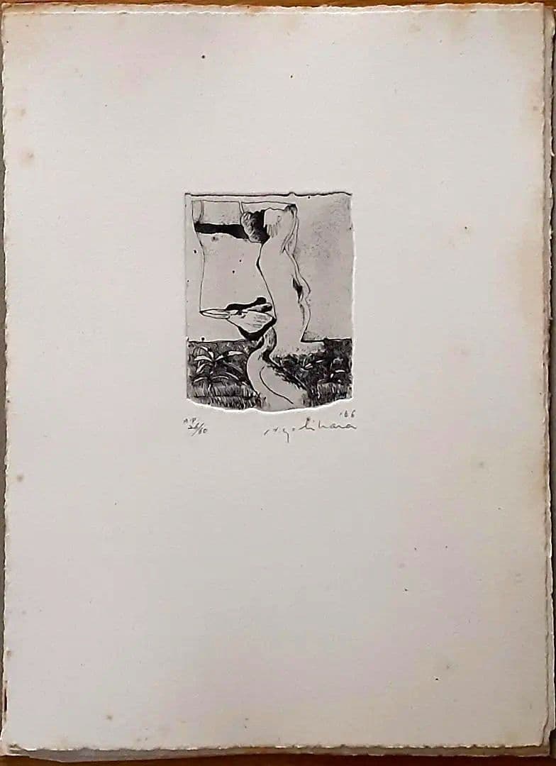 銅版画11枚入り『吉原英雄銅版画作品集 　鳥と女　1966-1974』1974