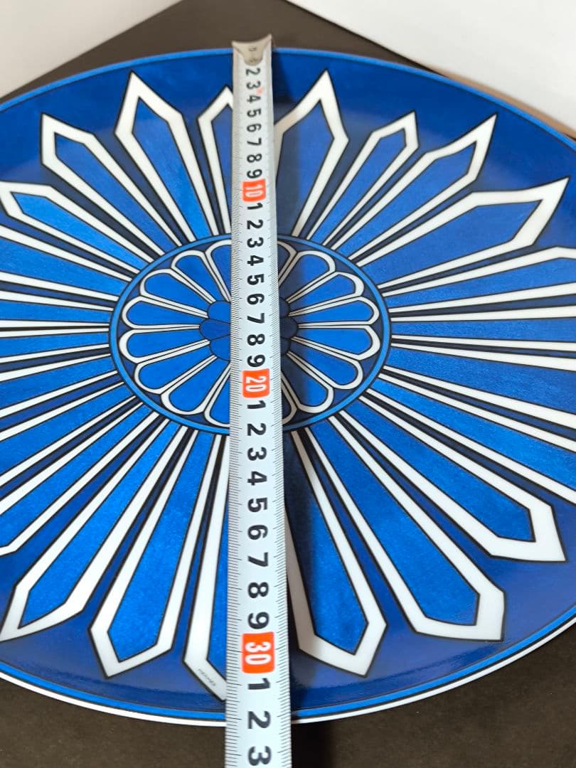 HERMES エルメス ブルー ダイユール ラウンドタルトプレート 32 cm.