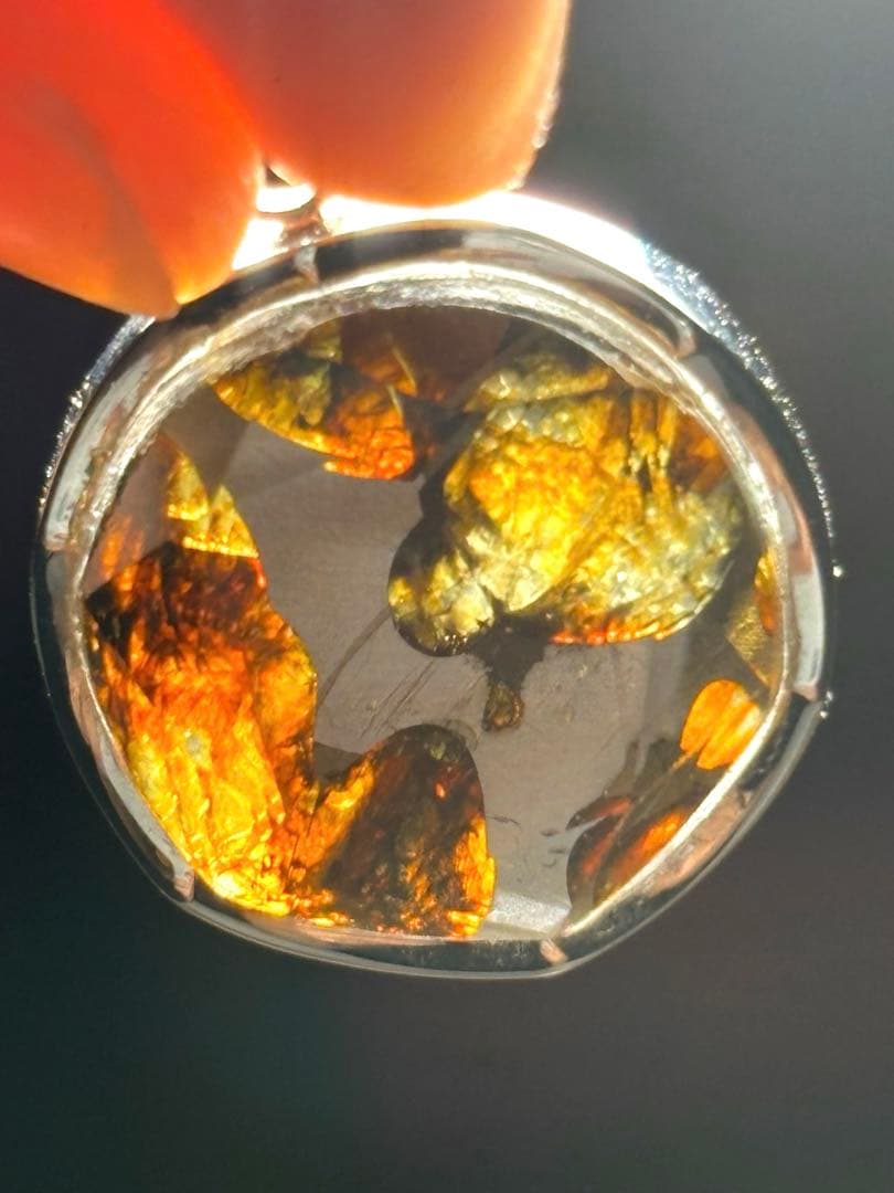 【新入荷】パラサイト隕石ペンダントトップ（新品未使用）六芒星セリコ隕石　高品質