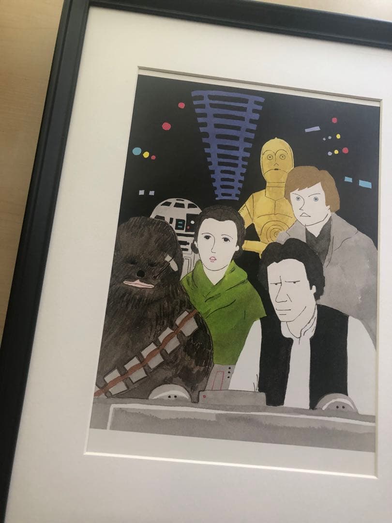 PK額装品 和田誠 映画 スターウォーズ ハリソンフォード A3額入 ポスター風