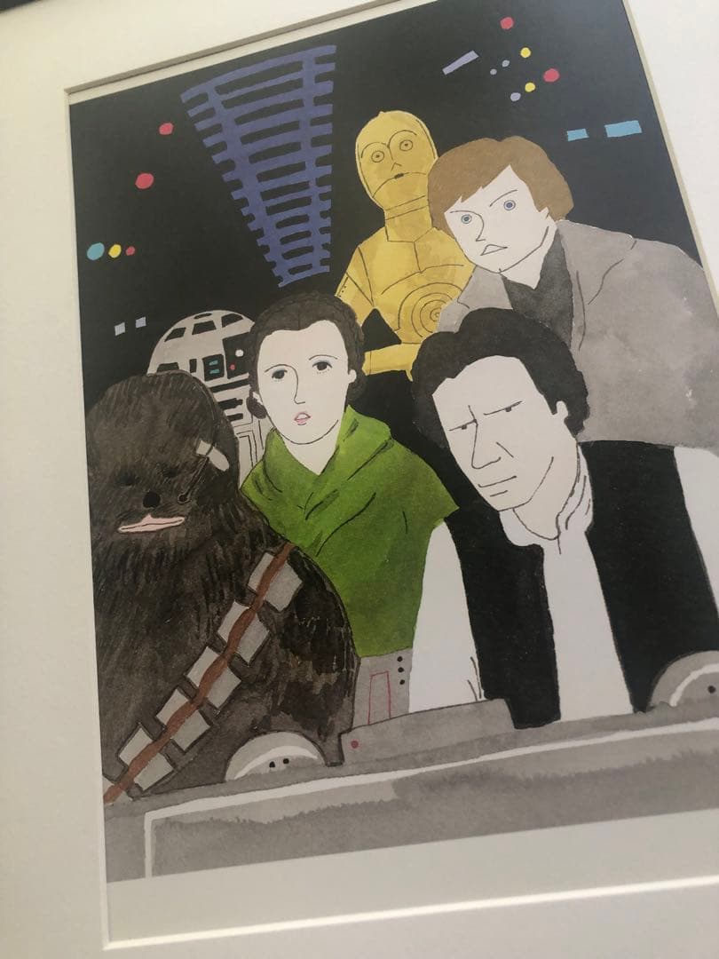 PK額装品 和田誠 映画 スターウォーズ ハリソンフォード A3額入 ポスター風