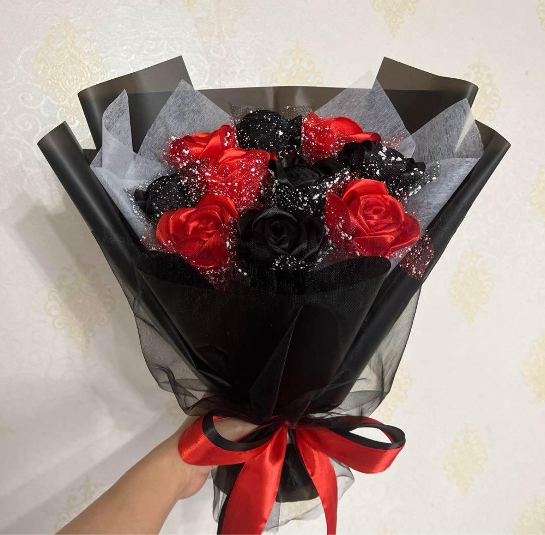 10本薔薇ブーケ　2色ラッピングリボン❣️プレゼントお祝い 枯れない花 特別な人へ